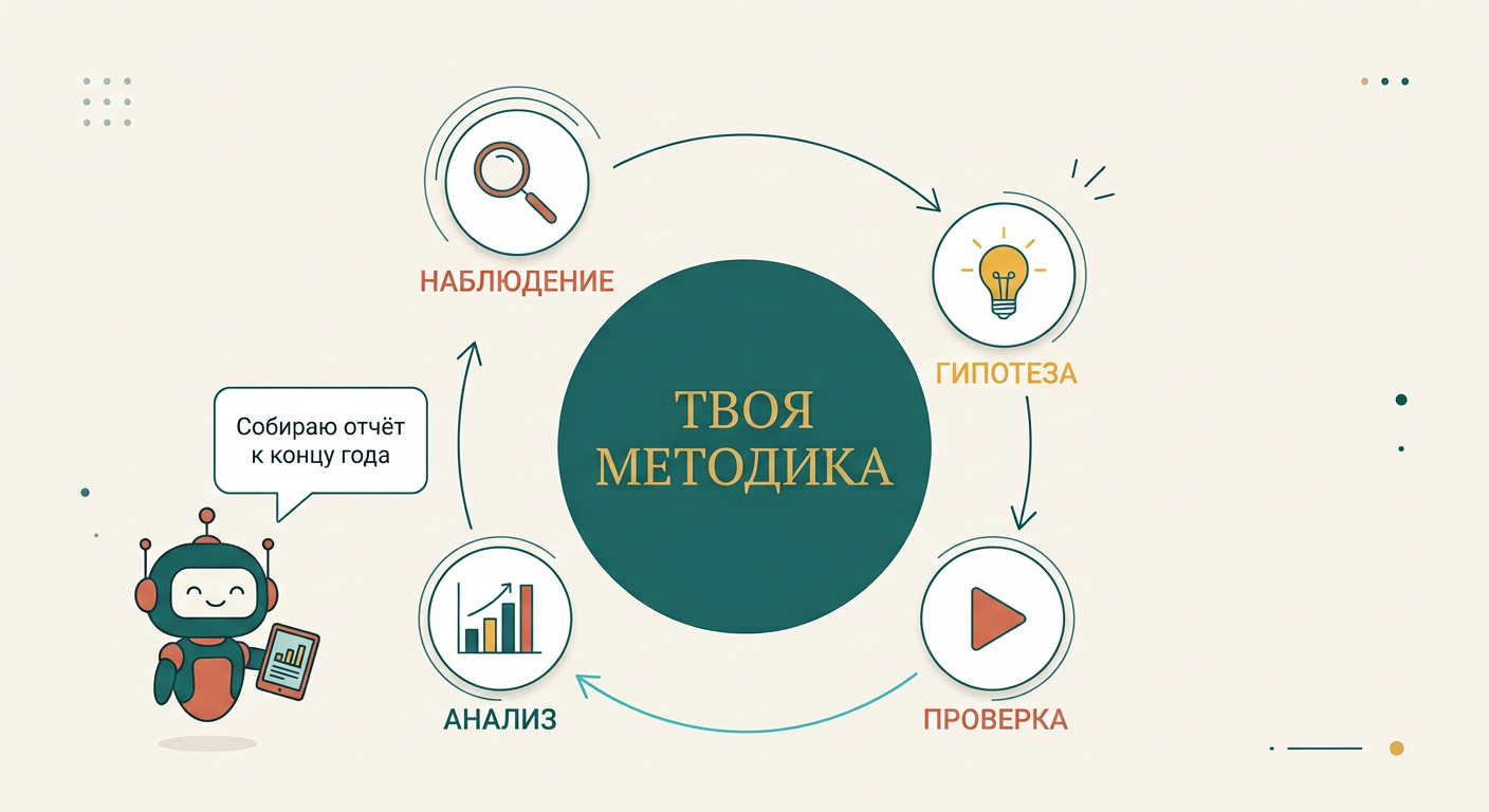 Цикл: Наблюдение → Гипотеза → Проверка → Анализ