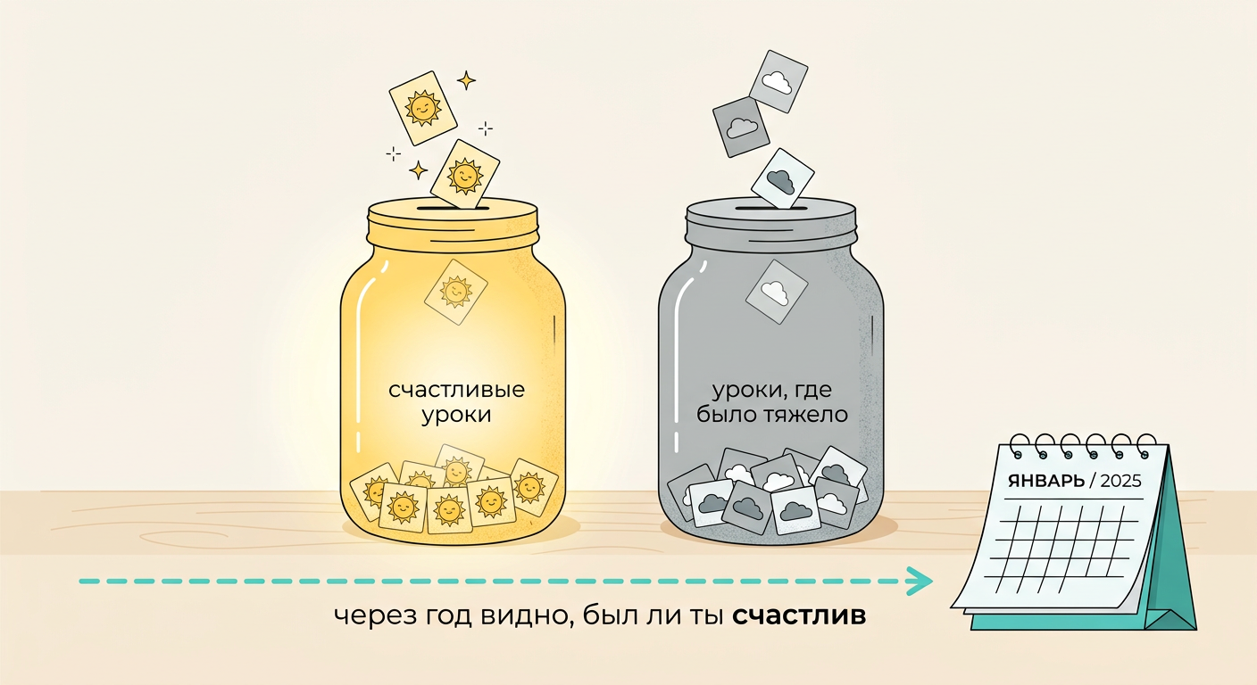 Две копилки: счастливые уроки и трудные уроки